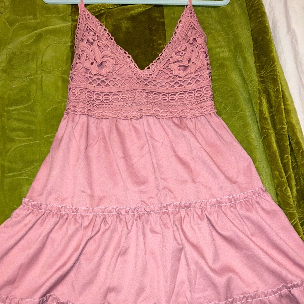 Shein pink garden dress